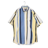 CHAPS RALPH LAUREN 90s | Multi Stripe S/S BD Shirt "Yellow/Blue/White"