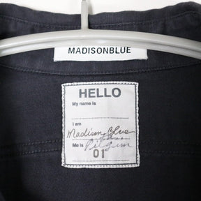 MADISONBLUE 19AW | HAMPTON Back Satin Shirt "Navy / Pearl Button" (MB194-5051PL)