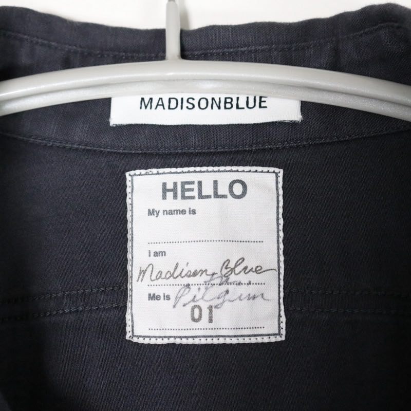 MADISONBLUE 19AW | HAMPTON Back Satin Shirt "Navy / Pearl Button" (MB194-5051PL)
