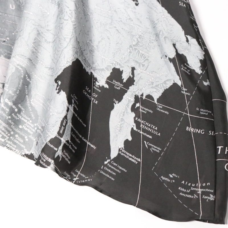 sacai 20SS | World Map Print Blouse "Black" (20-04987)