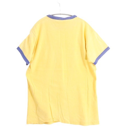 70s vintage RUSSELL ATHLETIC ラッセルアスレティック レディース 半袖Tシャツ リンガーT USA製 シングルステッチ フロッキープリント