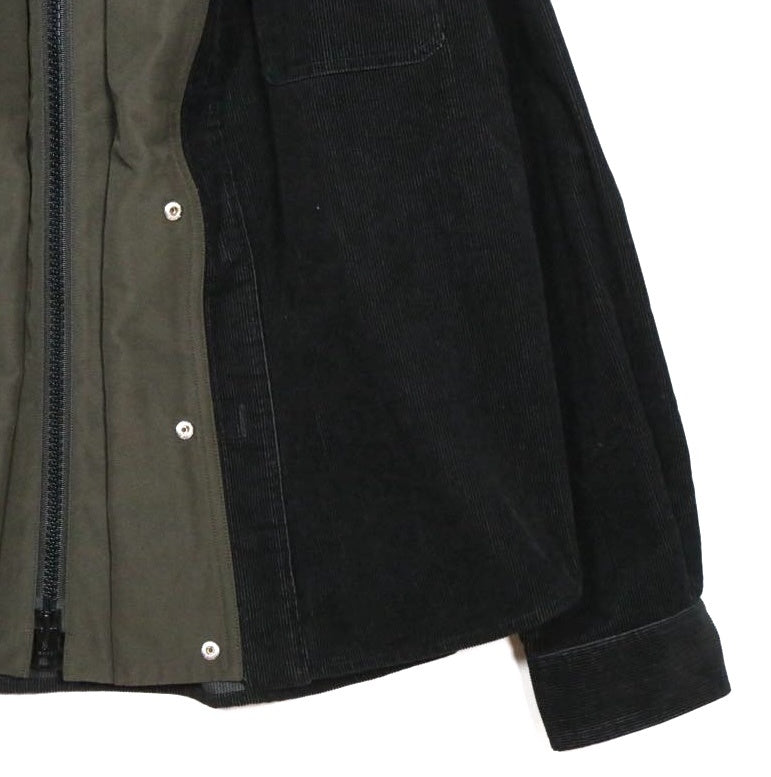 sacai 25AW | Corduroy Mix Jacket "Black/Khaki" (25-03817M)