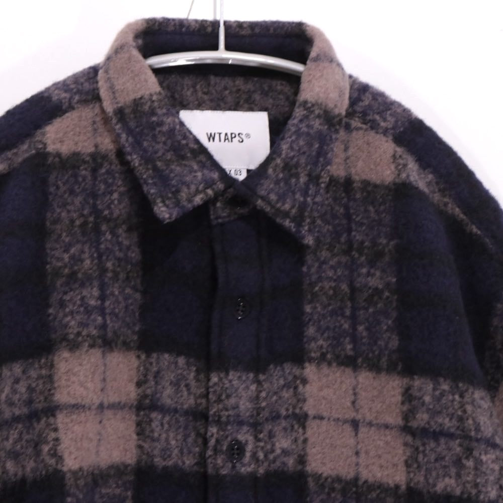 WTAPS 25AW | TXT 02 / LS / WONY. TWEED. TEXTILE "Gray / Navy" (252TQDT-SHM04)