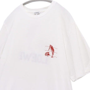 LOEWE 19AW | William De Morgan Frog Print T-Shirt "White/Burgundy"
