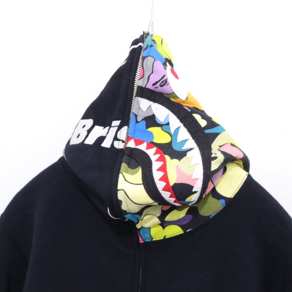 F.C.Real Bristol × A BATHING APE 19SS | SHARK FULL ZIP HOODIE "Black" (001ZPF231905X)