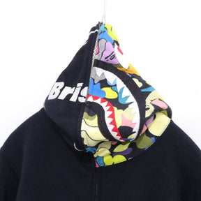 F.C.Real Bristol × A BATHING APE 19SS | SHARK FULL ZIP HOODIE "Black" (001ZPF231905X)