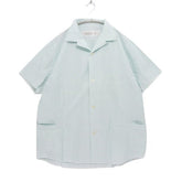 MACKDADDY | Open Collar Stripe Shirt "Green/White"