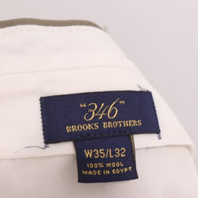 00s Vintage Brooks Brothers | 2-Tuck Wool Serge Trousers "Olive" (Double Hem)