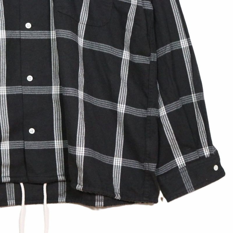 nanamica 25AW | Flannel PALAKA Check Shirt "Black/White" (S25FG016)