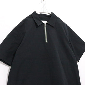 sacai 24AW | Cotton Nylon Ripstop Half Zip Pullover Shirt "BLACK" (24-03357M)