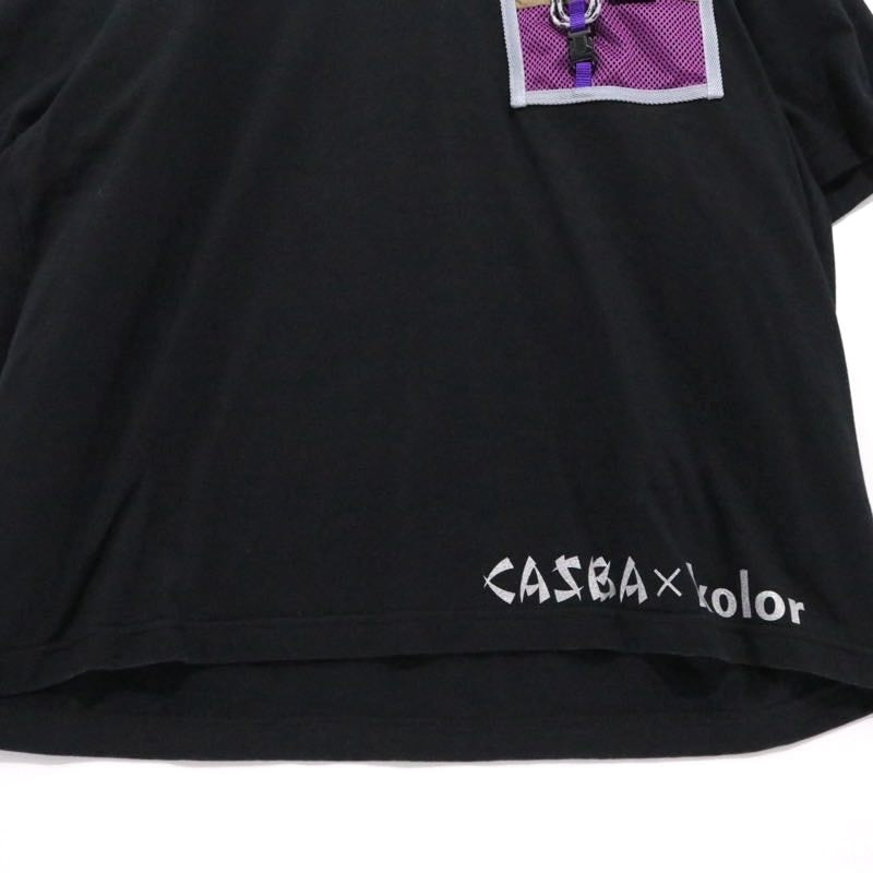 kolor 24SS | CASBA Mesh Pocket Crew Neck Tee "Black" (24SCM-T26219S)