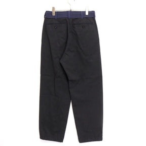 sacai 21AW | Chino Grosgrain Wide Tapered Pants "Black" (21-02652M)