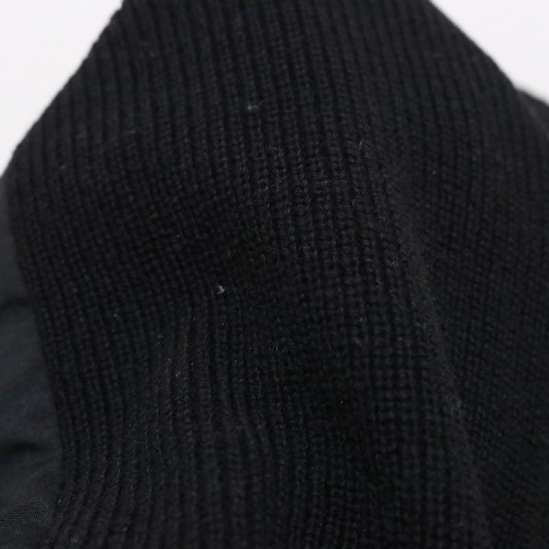 sacai 17AW | Back Pleated Hybrid Knit Pullover "Black" (17-03322)