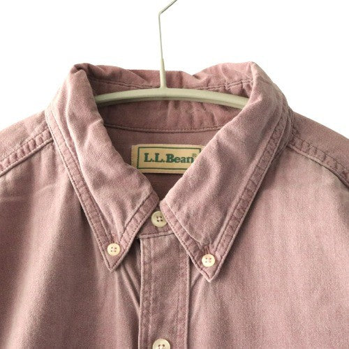 90s カナダ製 vintage L.L.Bean エルエルビーン L メンズ 半袖シャツ ボタンダウン