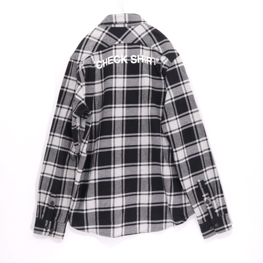 OFF-WHITE 18AW | Back Print Flannel Check Shirt "White/Black" (OMGA060E18A27010)