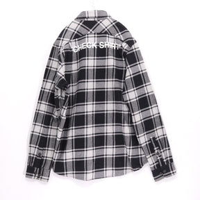 OFF-WHITE 18AW | Back Print Flannel Check Shirt "White/Black" (OMGA060E18A27010)