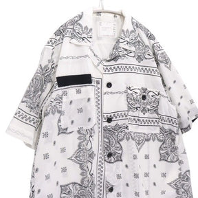 sacai 19SS | Bandana Print S/S Shirt "White/Black" (19-01912M)