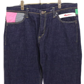 SQUARE | Mixed Material Patchwork Denim Pants "Straight"