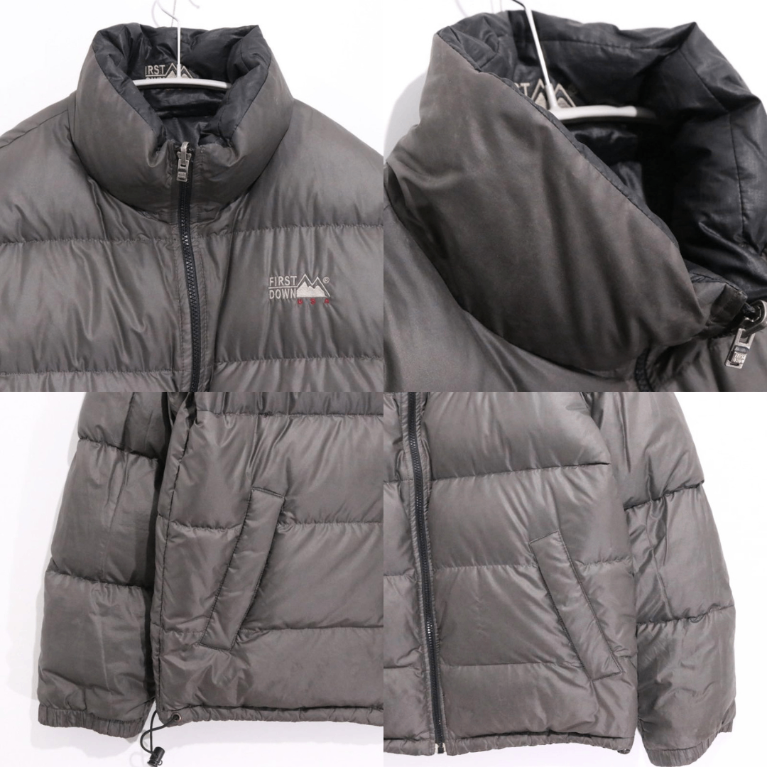 FIRST DOWN USA 90s | Reversible Down Jacket "Black / Grey" (740057)