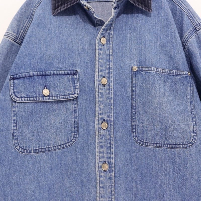 Polo Ralph Lauren 90s | Authentic Dungarees Corduroy Collar Denim Shirt "Indigo / Navy"