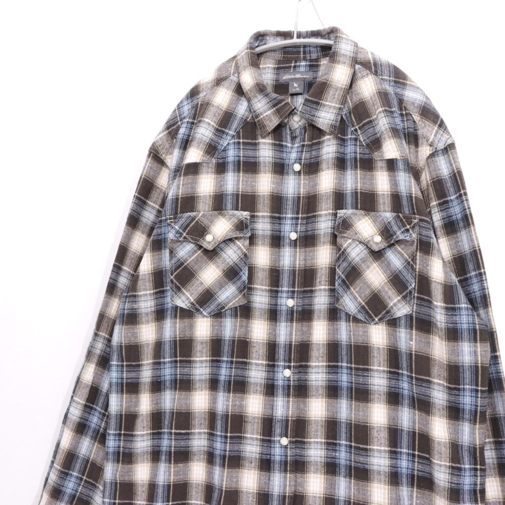 Eddie Bauer 00s | Check Western Shirt "Brown Blue"
