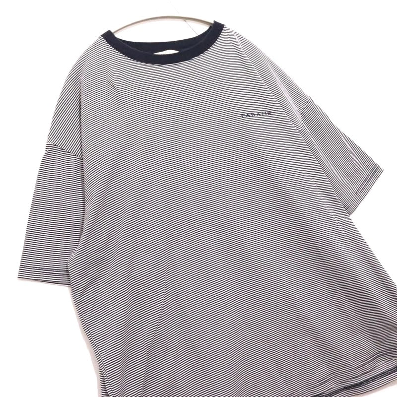 FARAH 24SS | Narrow Striped T-Shirt "Navy × White" (FR0401-M3003)