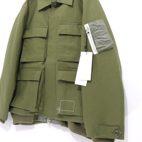 sacai 25SS | WTAPS Cotton Back Satin Jacket 02 "Khaki" (25-03694M)