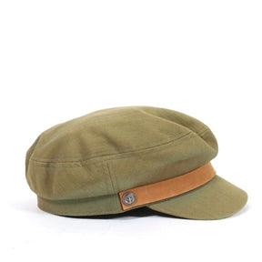 Brixton | Fiddler Cap "Olive Herringbone/Brown Band"