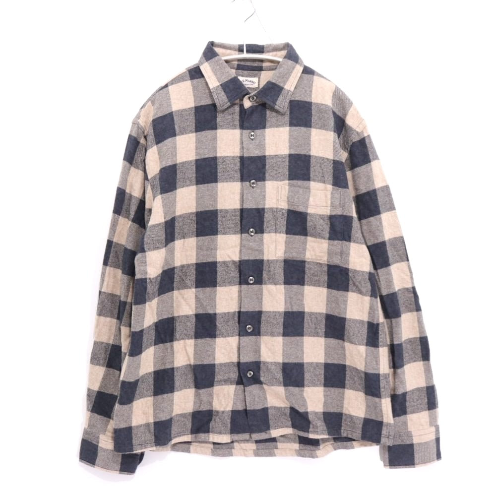 H.R.MARKET | Heavy Flannel Check Shirt "[Beige / Navy]" (700037-816)