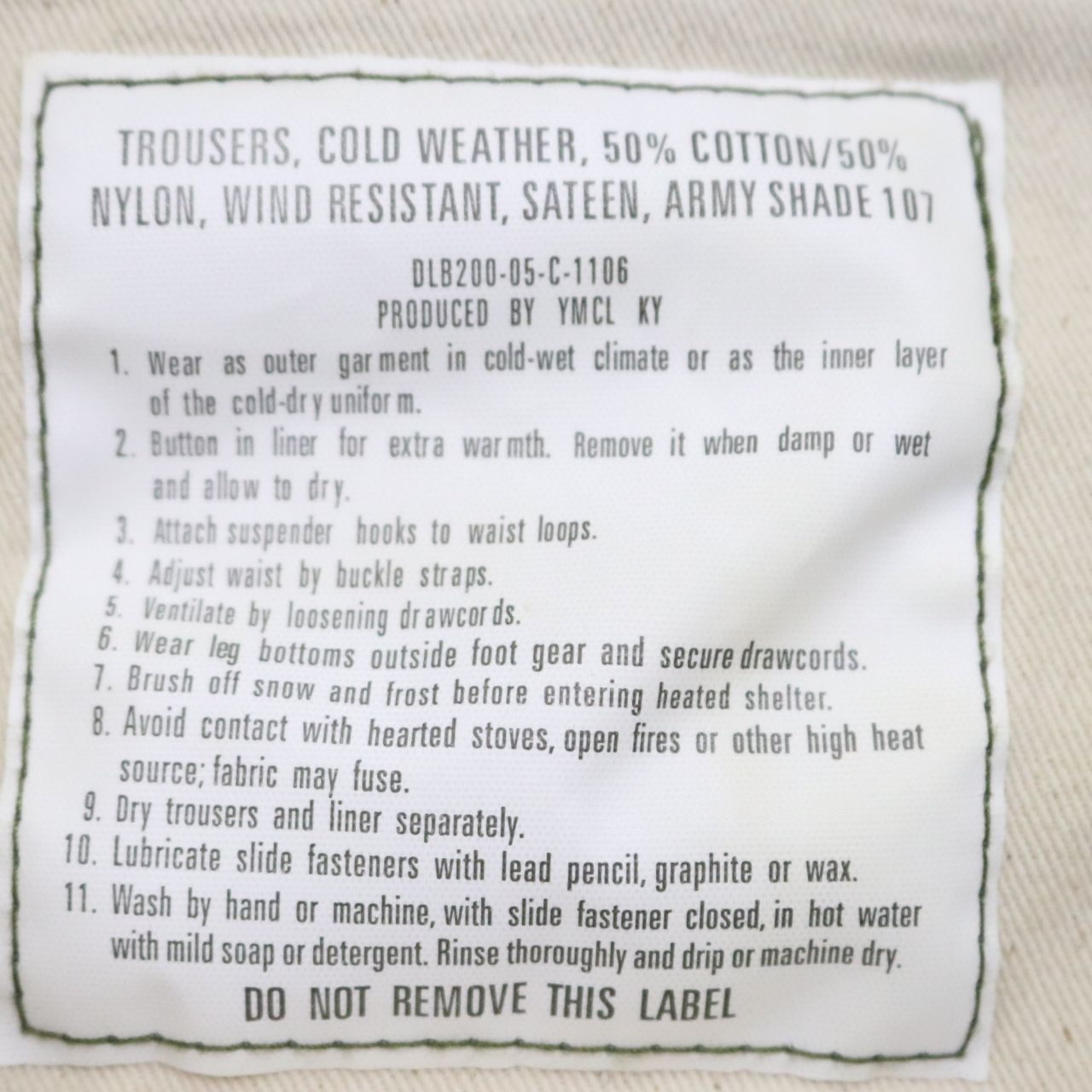 YMCL KY(ワイエムシーエルケーワイ)M-65フィールドパンツ ノンウォッシュ