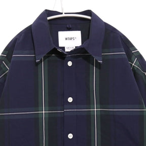 WTAPS 24SS | TXT 01 / LS / COTTON. BROADCLOTH. TEXTILE "Navy/Check"