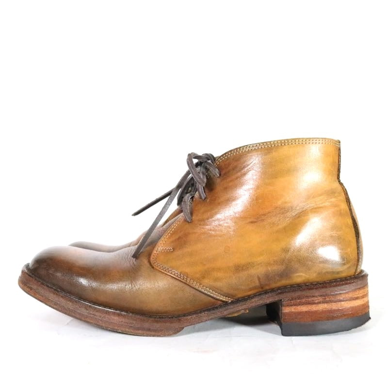 MOTO | Hand Dyed Leather Chukka Boots "Brown" (Size 2)