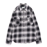 OFF-WHITE 18AW | Back Print Flannel Check Shirt "White/Black" (OMGA060E18A27010)