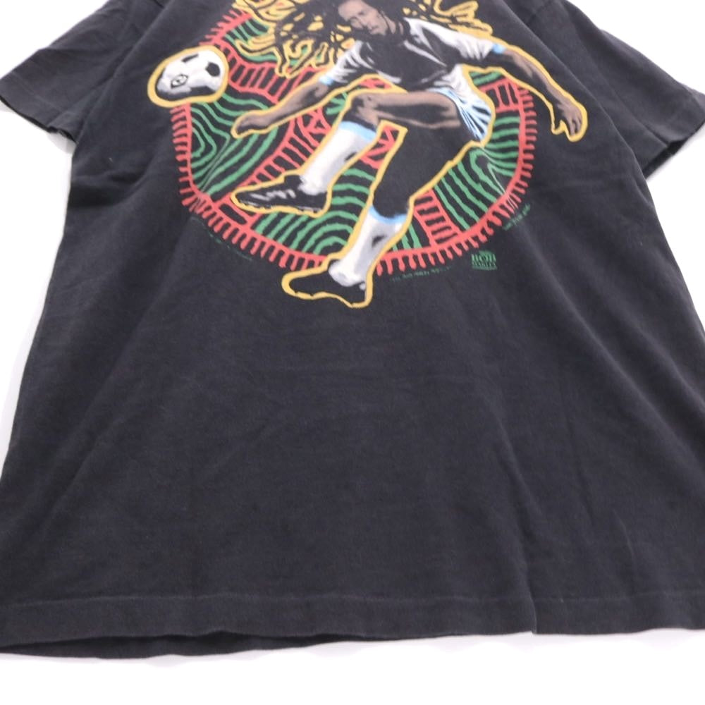 LIQUID BLUE 90s | BOB MARLEY Soccer S/S Tee "Black / 1994 Copyright Made in USA"