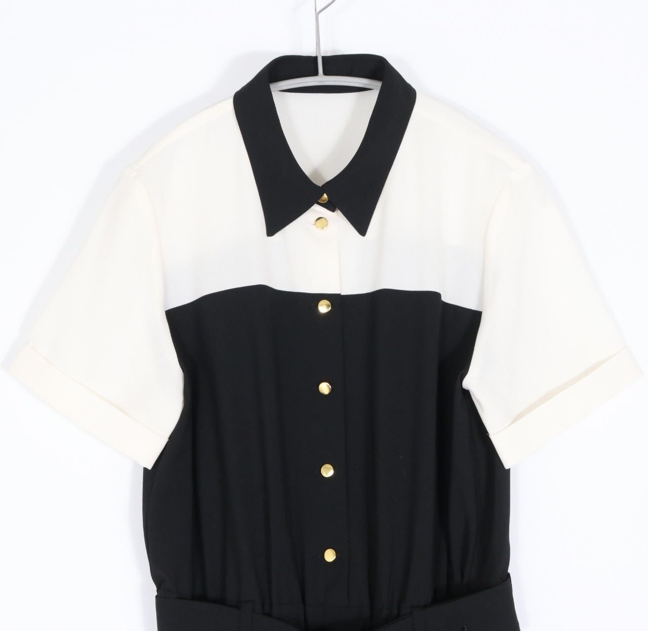 Diagram GRACE CONTINENTAL 22AW | Bicolor Salopette "White×Black" (0322317195)