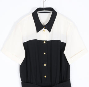 Diagram GRACE CONTINENTAL 22AW | Bicolor Salopette "White×Black" (0322317195)