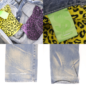 SWAGGER | Damage Denim Pants "Indian & Dollar" Embroidery (SWGPTS-271)