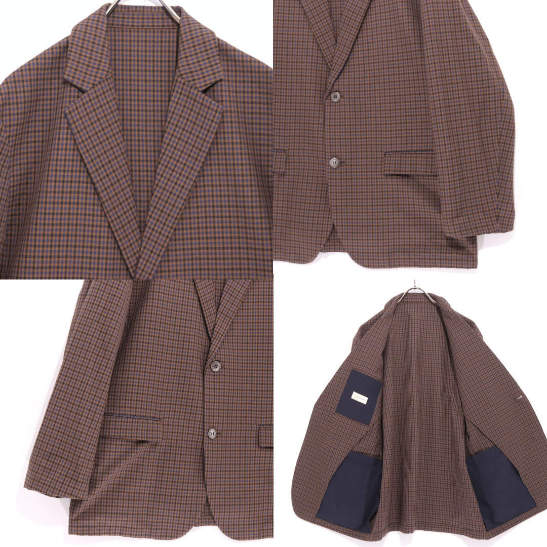 FACTOTUM 22SS | Check Pattern Uncon Tailored Set-up "Brown/Blue" (01010144/01050144)
