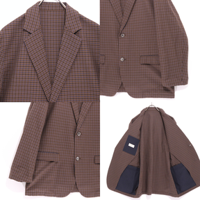 FACTOTUM 22SS | Check Pattern Uncon Tailored Set-up "Brown/Blue" (01010144/01050144)
