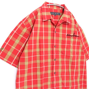 JOHNNY BLAZE | Open Collar Check Shirt "Red"