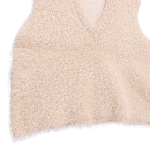 Discoat 24AW | 2WAY Feather Yarn Short Vest (DCZ10A2105A0007)