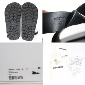 JIL SANDER+ 22SS | Platform Crossover Sandalo "Black / Vacchetta Leather" (J44WP0009)