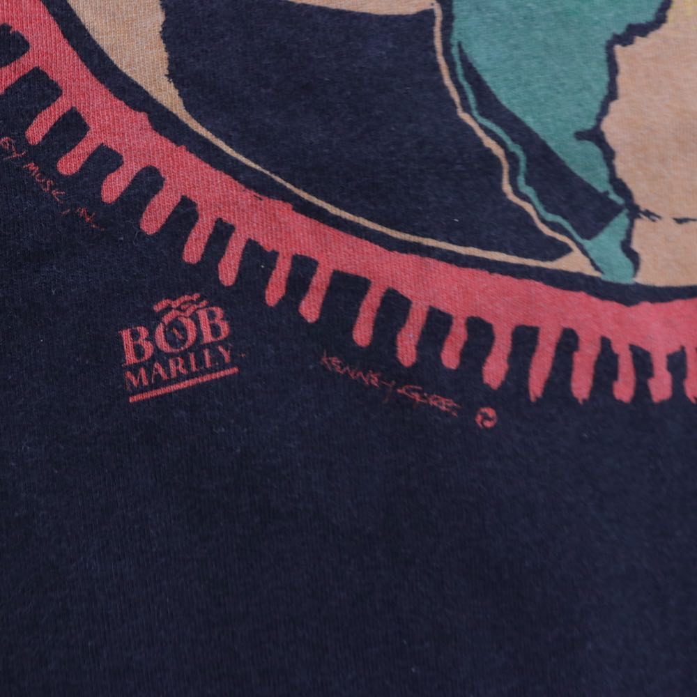 LIQUID BLUE 90s | BOB MARLEY Soccer S/S Tee "Black / 1994 Copyright Made in USA"