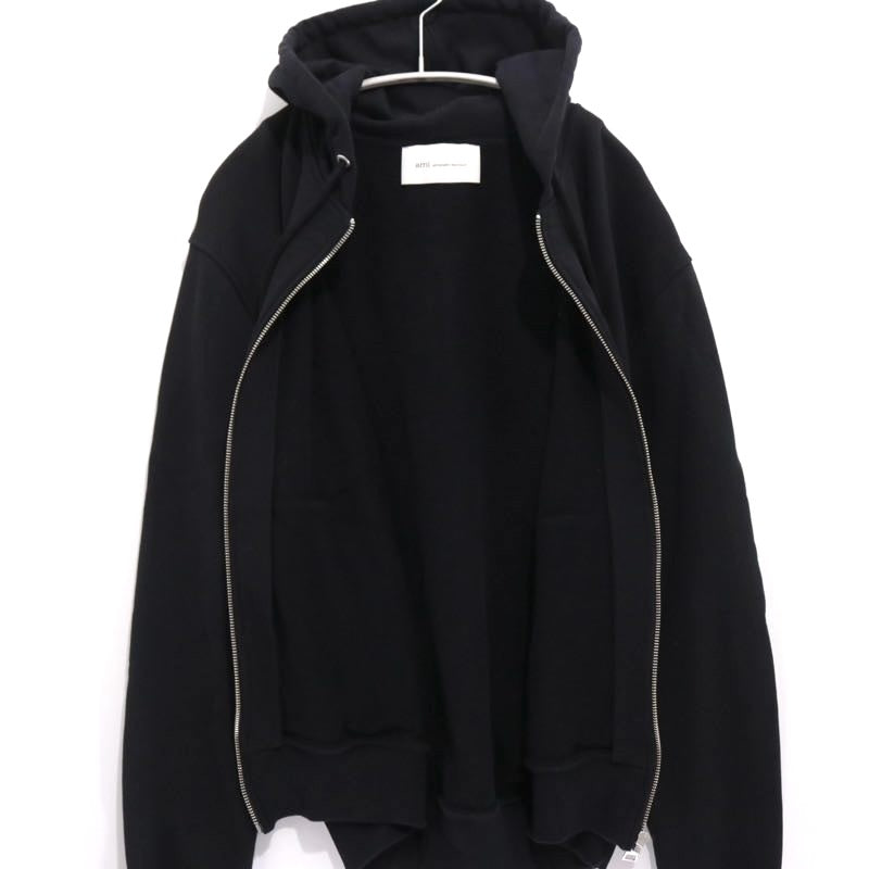 AMI PARIS | Ami de Coeur Zipped Hoodie "BLACK" (HSW765.730)