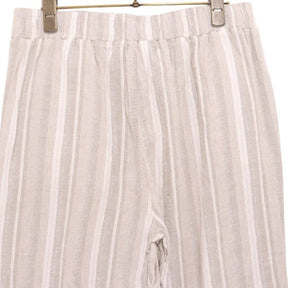 BRIGGS | Wide Easy Pants "Grey Stripe/Linen Blend"