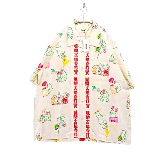 Eanbe × TUITACI 26ss | "Haikai Saru" (徘徊猿) Aloha Shirt "White" (TE-SH02)