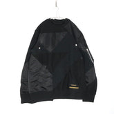sacai 21SS | x Hank Willis Thomas Patchwork Sweat "Black" (21-02499M)