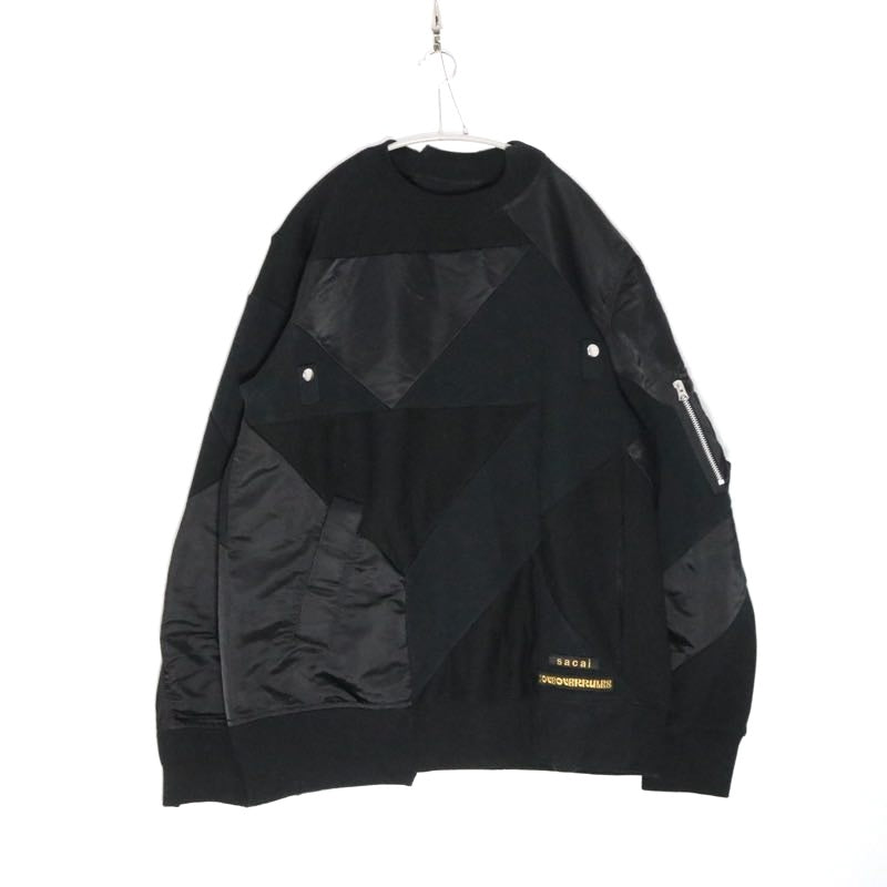 sacai 21SS | x Hank Willis Thomas Patchwork Sweat "Black" (21-02499M)