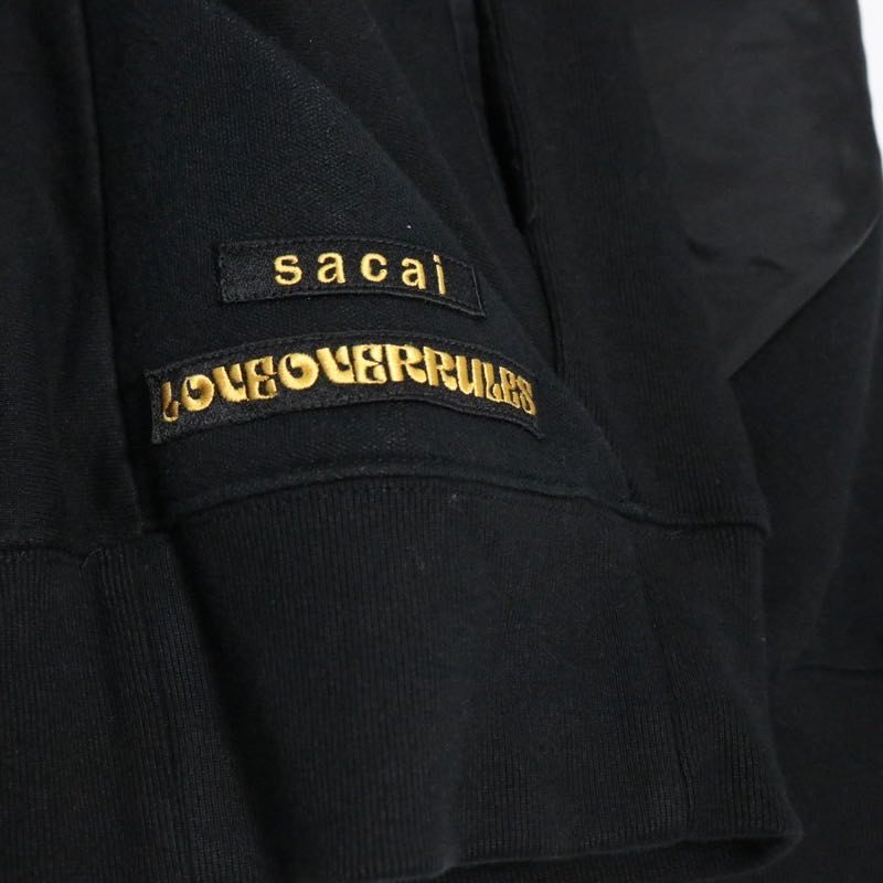 sacai 21SS | x Hank Willis Thomas Patchwork Sweat "Black" (21-02499M)