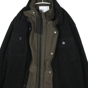 sacai 25AW | Corduroy Mix Jacket "Black/Khaki" (25-03817M)